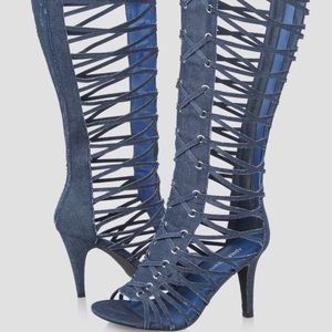 Gladiator high heel boots